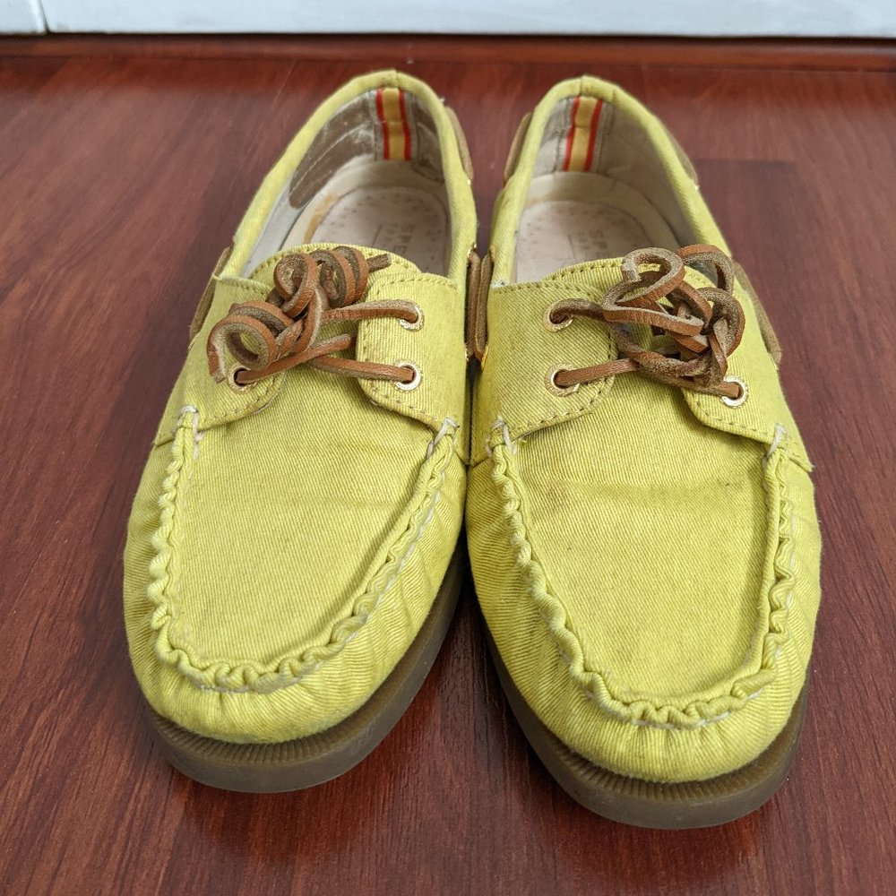 Sperry Top Sider A/O yellow canvas boat shoes